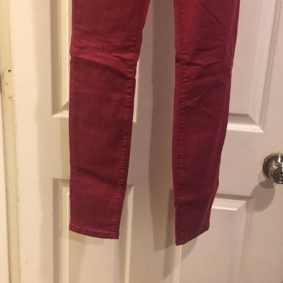 Red High Waisted Skinny Jeans - Picture 2 of 3